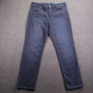 J JILL Jeans Size 14P High Rise Straight Leg Dark Wash Stretch Blue Denim